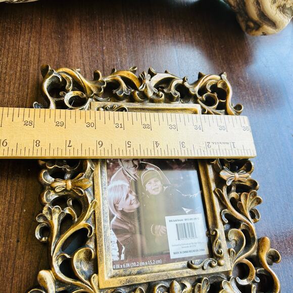 New Better homes Gold Picture Frame for 4x6 Photo Heavy Resin MCM Style Ornate - Picture 10 of 10